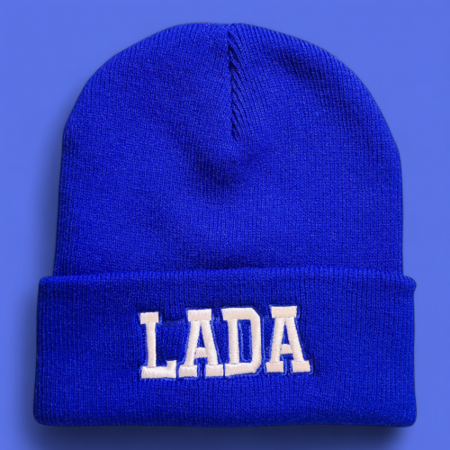 LADA kötött visszahajtott gyerek sapka, királykék